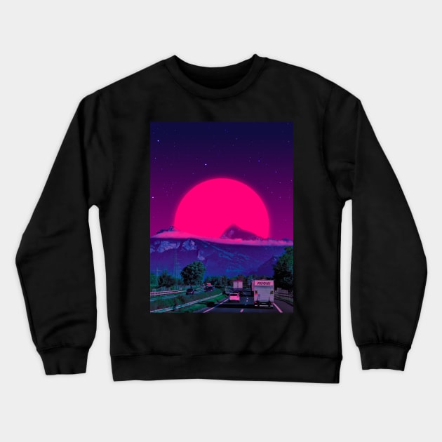 Neon Worlds IV Crewneck Sweatshirt by Yagedan